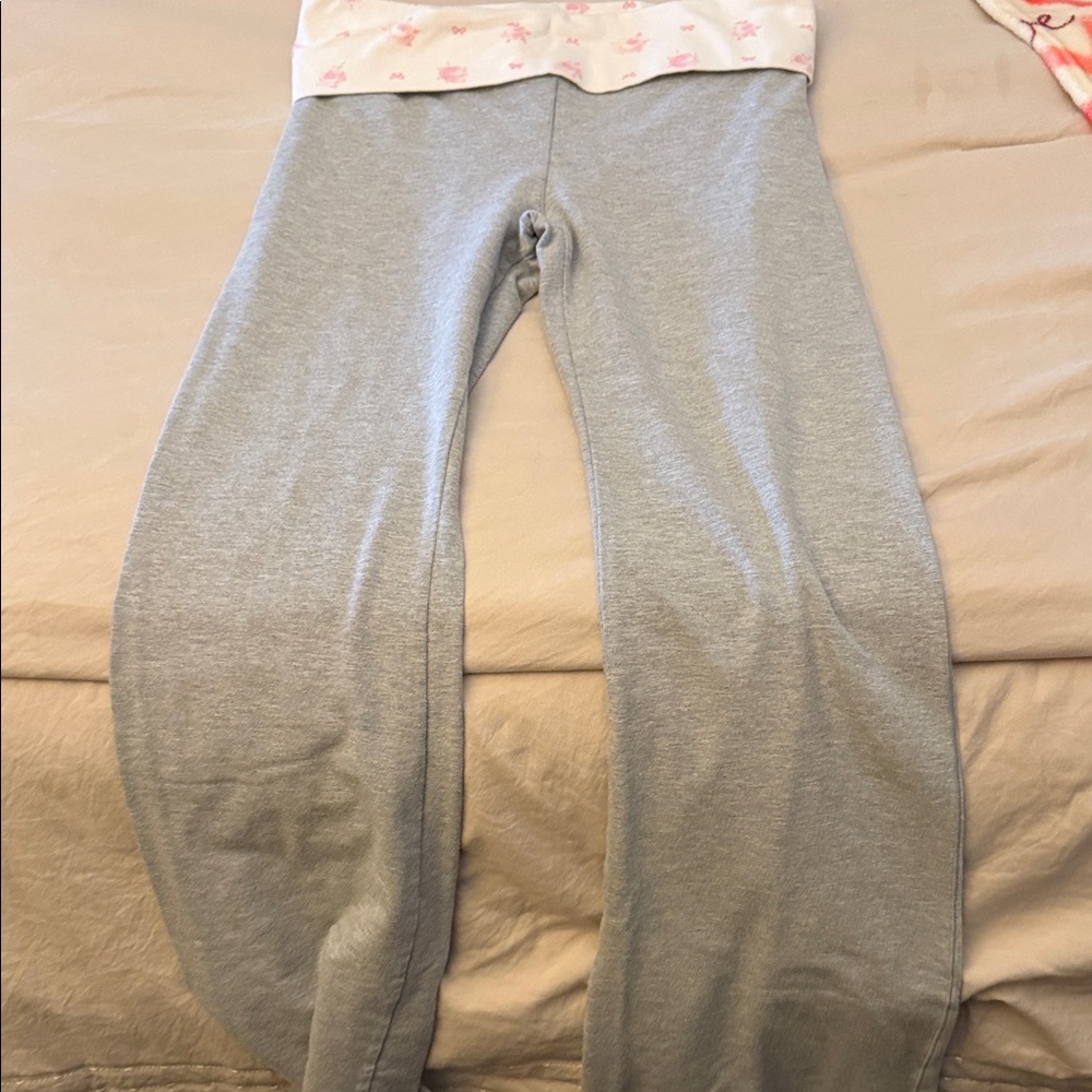 PINK Victoria's Secret Foldover Waistband Leggings - Pink & Gray - Picture 6 of 6